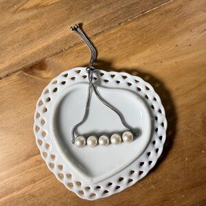 Freshwater genuine white Pearl Adjustable Women’s Bracelet Silver